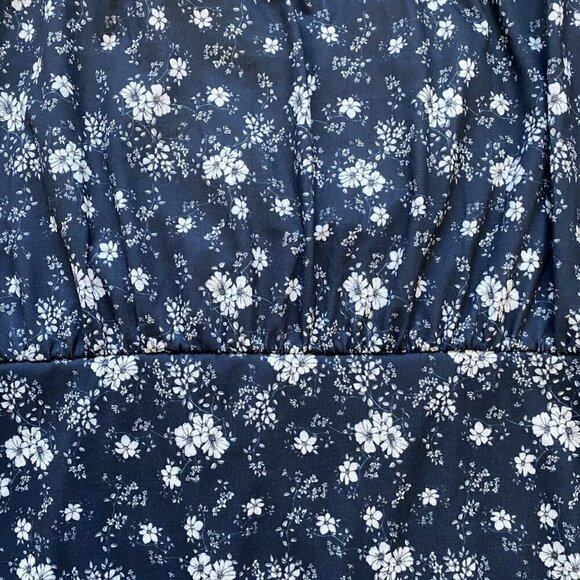 Pretty Little Things BLUE DITSY PRINT RACER NECK Tea Dress Mini New - Picture 3 of 8